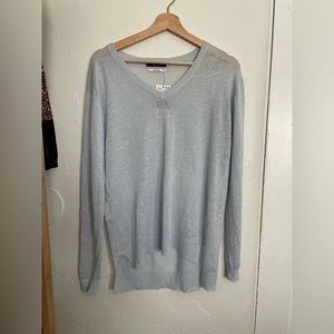 MANGO V neck linen sweater